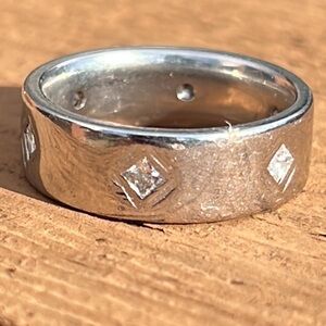 Platinum and diamond band